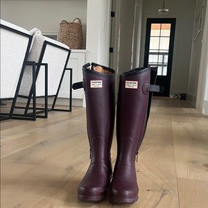 Hunter rag & bone  collab Burgundy Tall Rain Boots